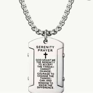 Silver Serenity Prayer Necklace